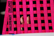 William Byron's (24) pink window net at Charlotte Motor Speedway. Source: Imagn
